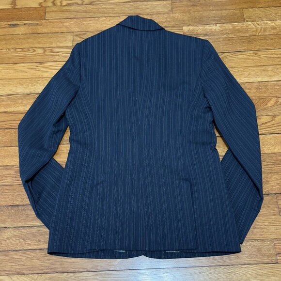 BCBG Max Azria Women's Blazer Jacket Size Small Gray Pinstriped 1 Button Career - Picture 6 of 6